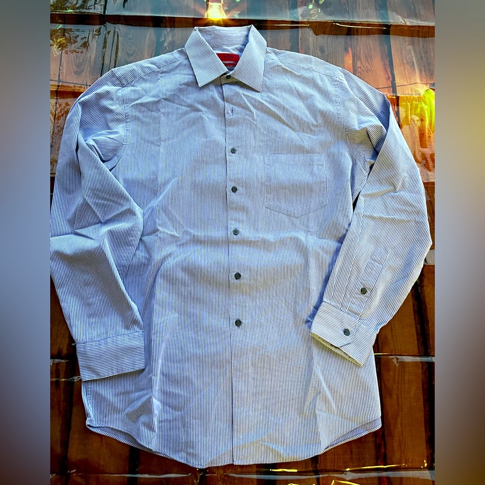 Alfani Dress Shirt blue/white stripes size L (34-36)